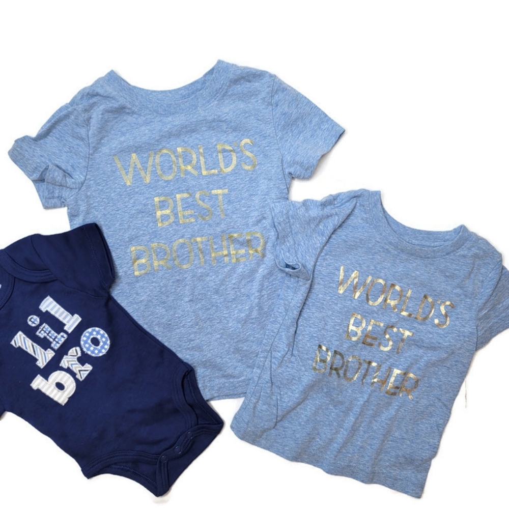 Mudpie and cat and Jack brother shirts 3m 24m 2t